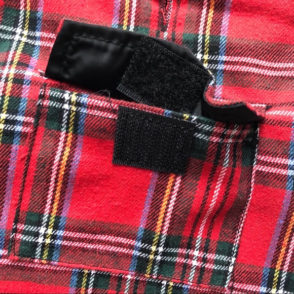 NEW REVERSIBLE Dog Coat XS Plaid Red Black + Red / Denim Leash - Picture 5 of 15